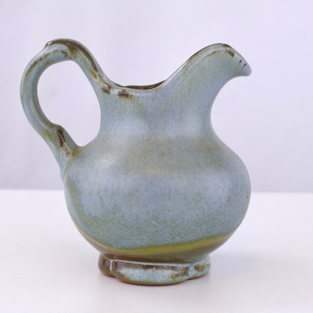Vintage Frankoma Pottery 40A Miniature Pitcher Prairie Green Creamer Mid Century